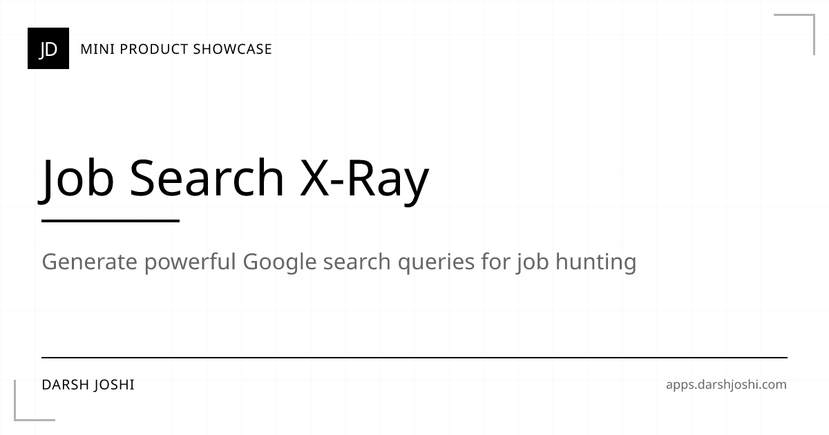 Job Search X-Ray | Apps Dashboard